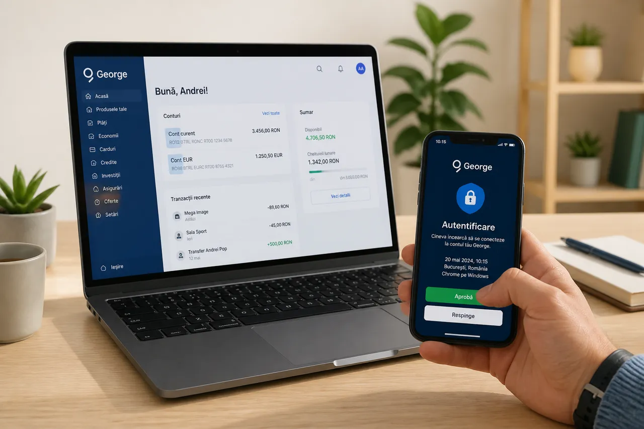 autentificare George web cu nume de utilizator și George ID